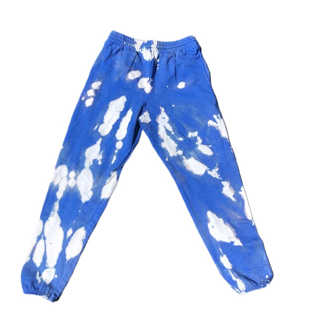 Blue White Bleach Dye Sweatpants💙